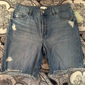 h&m | 5 button fly denim shorts |